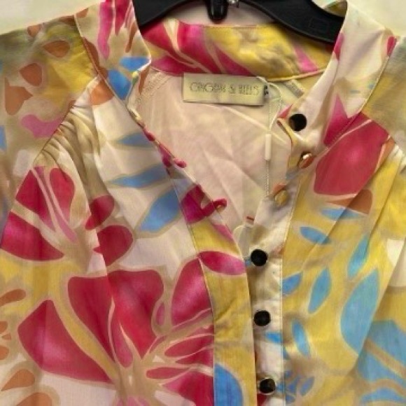 Gingham & Heels Floral Button-Front Maxi Dress in Pink, Blue & Cream NWT - Picture 4 of 8